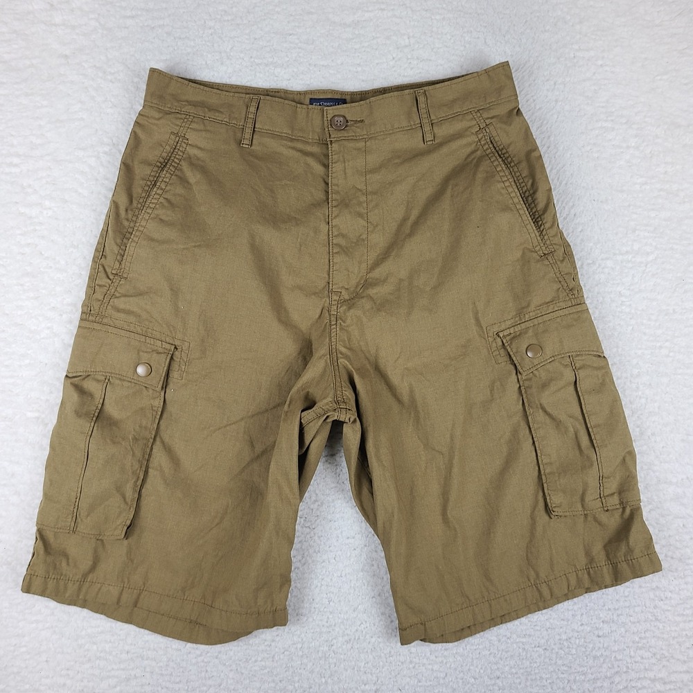 Levi's Cargo Shorts Mens 31 Brown Tan 11" Inseam Preppy Snap Button Pocket
